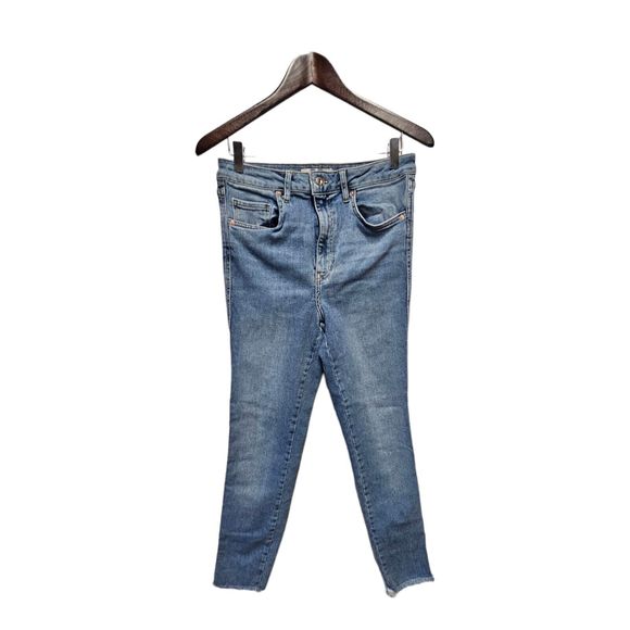 We The Free People High Waist Cropped Skinny Jeans 30 Raw Hem - Picture 4 of 5